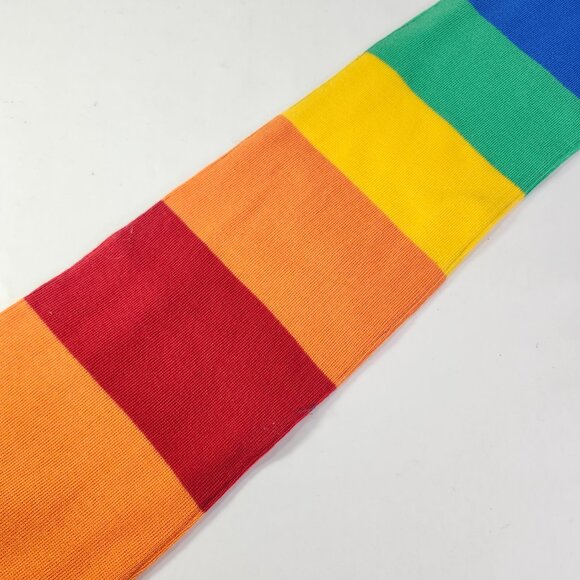 Rainbow Pride Neck Scarf 61"x7" Amazon Promo Embroidered Stitch Logo Fringe Tip - Picture 10 of 11